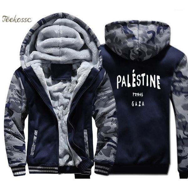 

gaza palestine paris 5sos hoodie men funny print hooded sweatshirt casual coat 2018 winter thick fleece warm camouflage jacket1, Black
