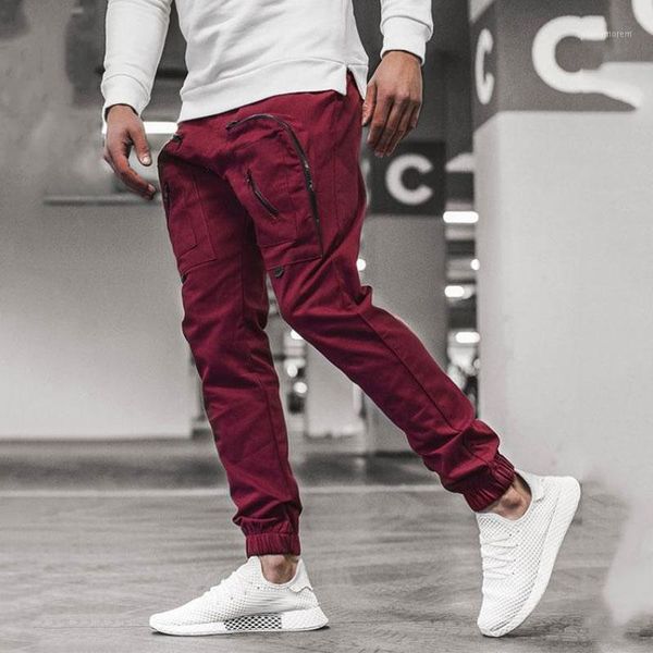 

men's pants men's cargo pocket trousers streetwear joggers men sweatpants fashion hip hop loose men1, Black