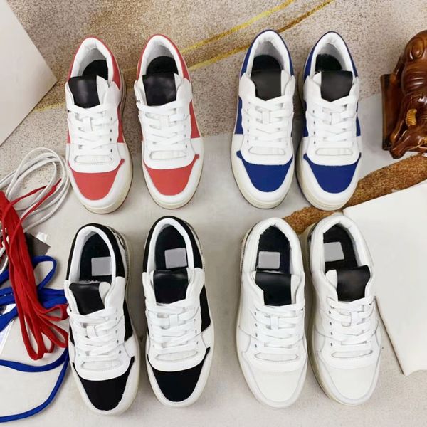 

luxury designer comfort casual shoes leather canvas patchwork scrawl flat board sneakers fashion outdoor men women breathable sports running, Black