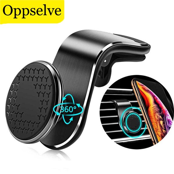 Oppselve 360 ​​Magnético Universal Car Phone Telefone de Ar ventilador Mount Mount Celular Stand para iPhone 13 Huawei P40 P50 Samsung