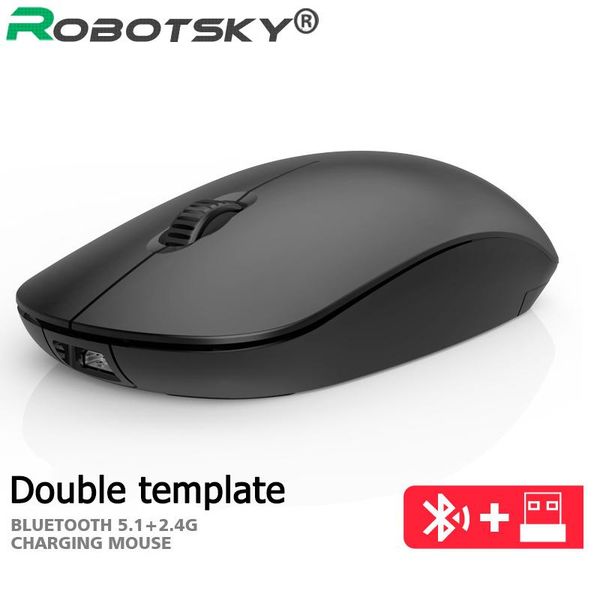 

wireless bluetooth 5.0 2.4g mouse rechargeable dual mode long standby noiseless mini portable mouse for notebook pc
