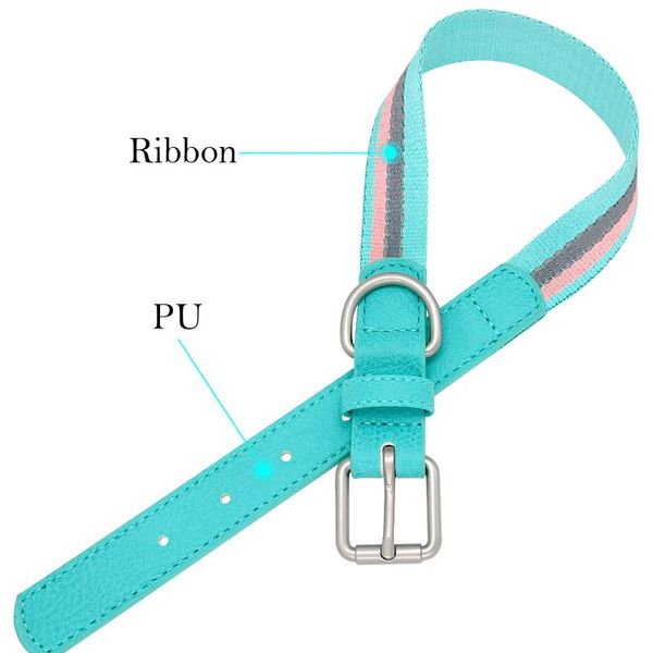 

nylon dog collar and leash set adjustable reflective strip dog collars and pet walking lead leash for small medium dogs wmtjoz