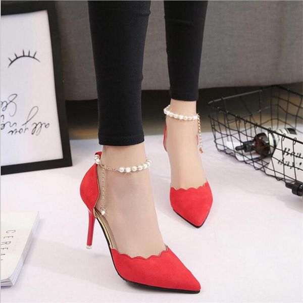 

high-heeled shoes female fashion hollow with sandals summer korean version of the thin breathable shoes women pumps green, Black