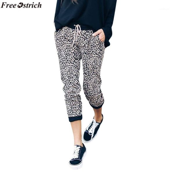 

ostrich women's fitness push high waist high stretch sports pants 2019 fashion female leopard print women's quality1, Black;white