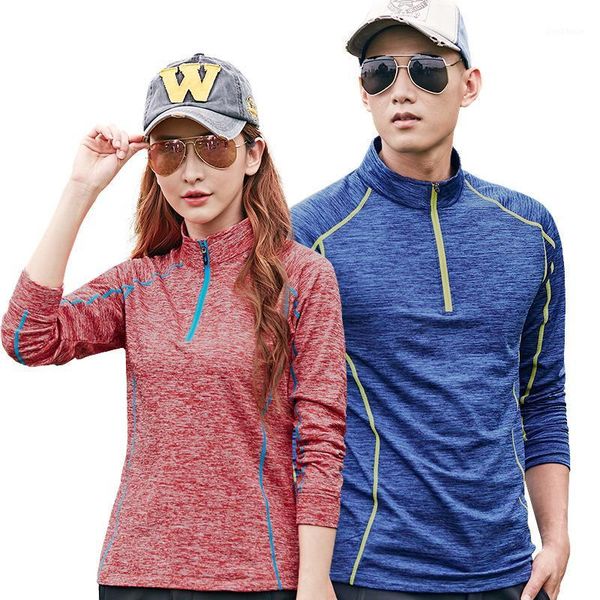 

long-sleeved sports and leisure running stretch fitness clothes female couple outdoor quick-drying clothes1, White;red