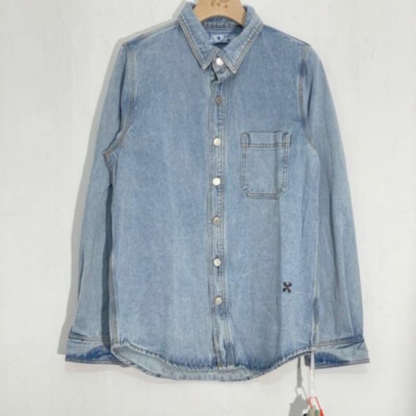 

trendy arrow autumn spring fashion jeans washed new classic print design commute and versatile shirt denim coat f1 laxwt