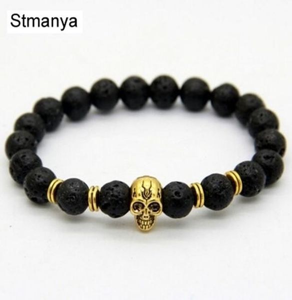 

новый череп будда браслет мода энергия вулкан камень браслет yoga ювелирные изделия подарок b1150 новый череп sqcmnj, Bronze;silver