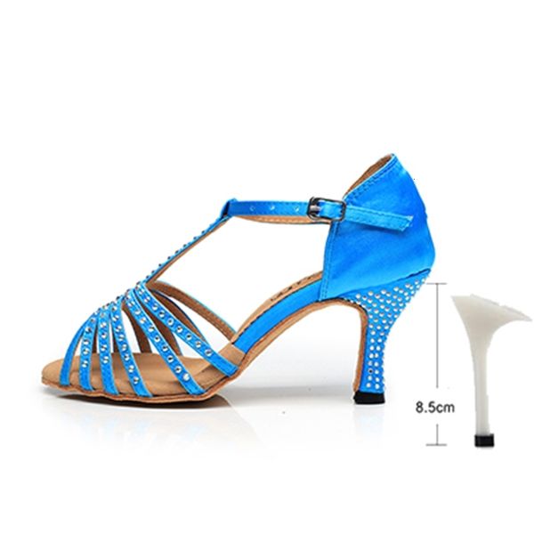 

2021 new women rhinestione latin ballroom dance-shoes blue soft bottom bachata salsa sheos for dance girls practice latino dancing shoes zhh, Black