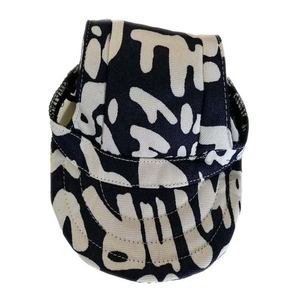 

dog apparel sports hat pet canvas baseball cap visor with ear holes for small size (blue letters)