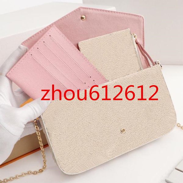 

three bags in one shoulder bag for women chain old flower chain 2 interior pockets female mini card bag dropshipping m61276 n63032 n63106