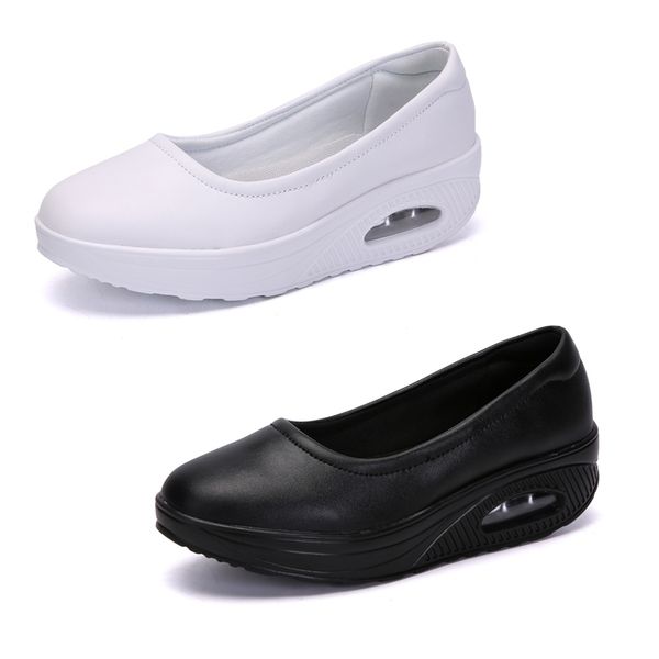 

eofk women leather flat platform shoes woman swing shoes women's loafers slip on shallow ladies casual flats mocasines mujer y200320, Black