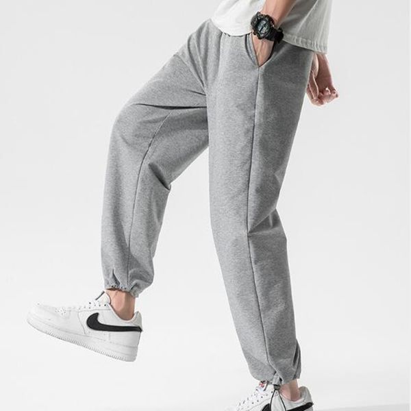 

2021 hip hop fashion streetwear sweatpants men joggers cotton sweat pants loose clothing 26lt, Black