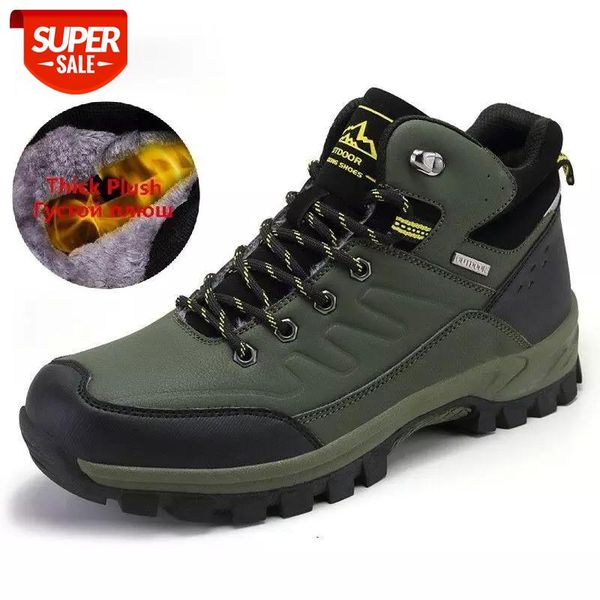 

brand winter men's boots warm men's snow boots leather waterproof men sneakers outdoor men hiking work shoes #d88u
