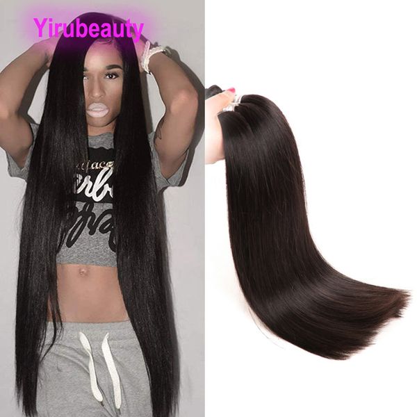 

brazilian human virgin hair 4 bundles virgin hair natural color double wefts four pieces/lot straight body wave long inch 38inch 36inch 34&q, Black