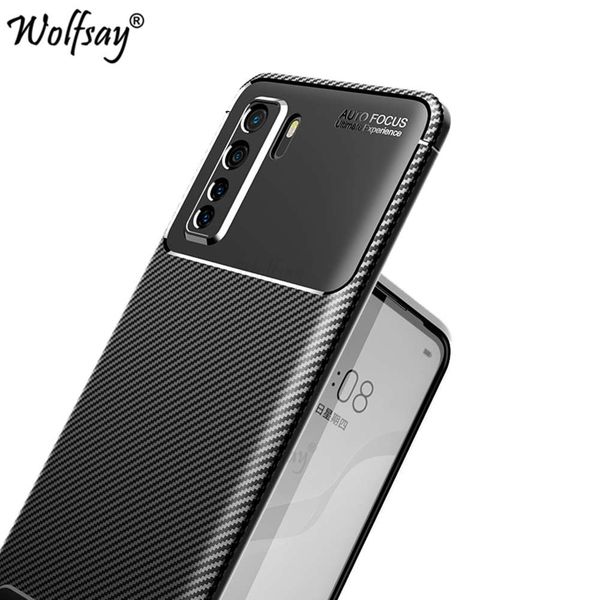 

anti-knock silicone carbon fiber cover for phone case huawei p40 lite 5g shell