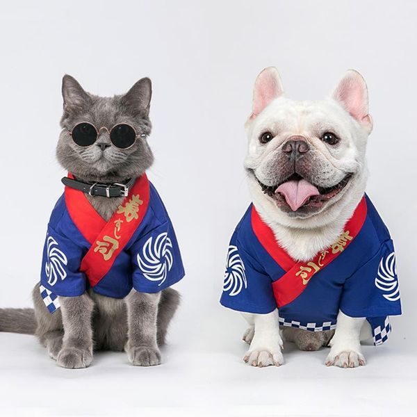 

chef kimono dog kimono dog halloween clothes cat winter clothes personalized sushi non-stick fabric1