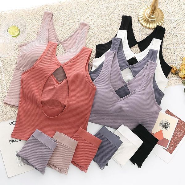 

new undergarments bra & brief sets female crop women bra and panties set push up backless active bras sport seamless1, Red;black