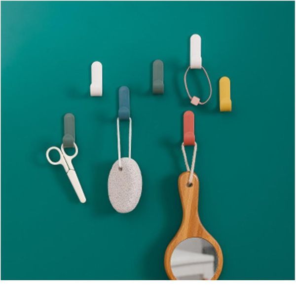 

4pcs/set towel hooks plastic door hangers self adhesive wall hangers hat racks keys hanger home decor organizer bbyrmp