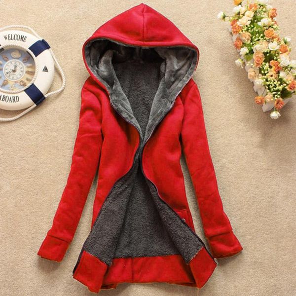 

women's jackets female casual winter warm sherpa lined zip up hooded sweatshirt jacket coat thick quilt snow outwear, Black;brown