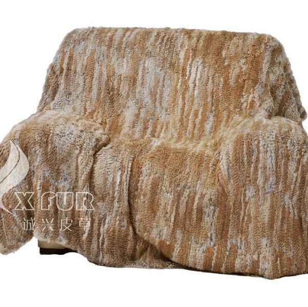 

cx-d-15/z 218x218cm custom made rabbit fur knitted home carpet blanket