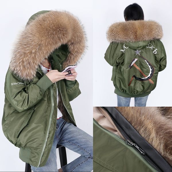 

2021 coat real women shell-proof natural forro gross winter fur coon pele new tag 6 colours q3y8, Black