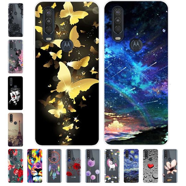 

semotorola moto one action cartoon cover, mobile phone silicone soft back covervgt