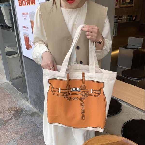 

women's versatile personality canvas bag large capacity shoulder bags