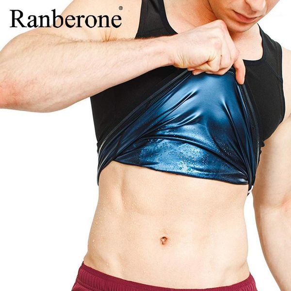 

running jerseys men's clothing body shaper vest gym sweat shapers men sauna effect slims fitness vests women workout sport shirt co, Black;blue