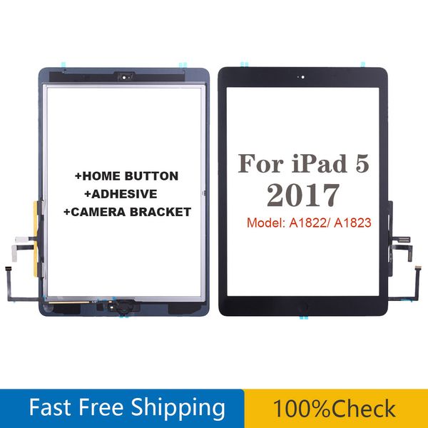 

for ipad air 1 ipad 5 2017 a1822 a1823 touch screen digitizer glass with home button sticker panel replacement