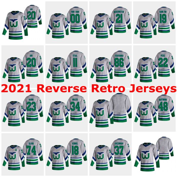 

carolina hurricanes 2021 reverse retro jerseys brett pesce jersey 57 trevor van riemsdyk 34 petr mrazek 47 james reimer custom stitched, Black;red
