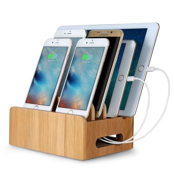 

100% natural bamboo wooden mobile phones support holder stand