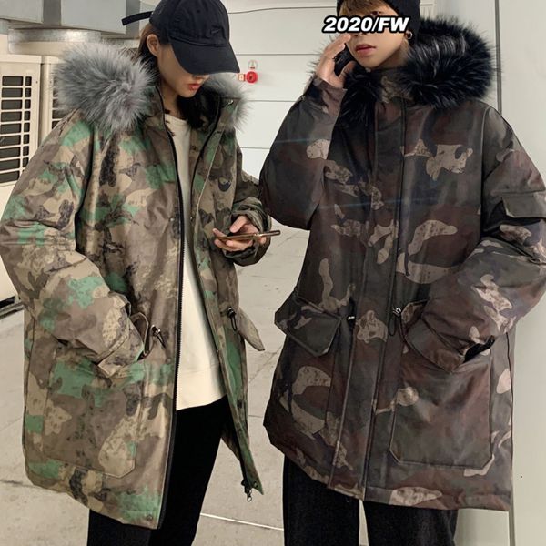

Men's 2021 Cotton-quilted Fine New Winter Camo Lovers Long Clothing Male Youth Wear I90N, Black