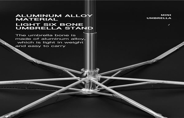 

ultra light parasol umbrella rain and sun dual purpose mini pocket umbrella 6 bone windproof portable folding umbrella sqcfbn pingtoy