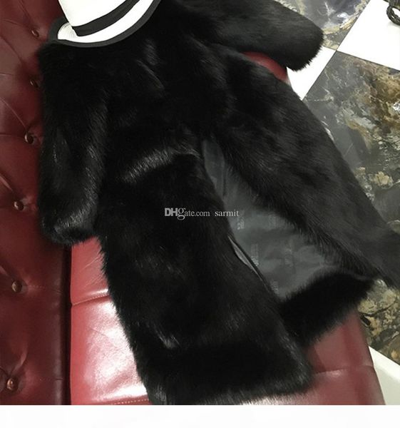 

thick faux fur coat autumn winter fluffy long fur coat fake fur jacket shaggy cardigan f0126 3 colors covered buttons, Black