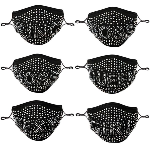 

2021 sale dustproof letter mask fashion color flash diamond rhinestone cotton mask with diamond personalized customization
