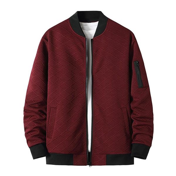 

men's jackets fashion mens wine red cotton flight bomber brand slim fit casual autumn winter varsity baseball windbreaker chaquetas, Black;brown