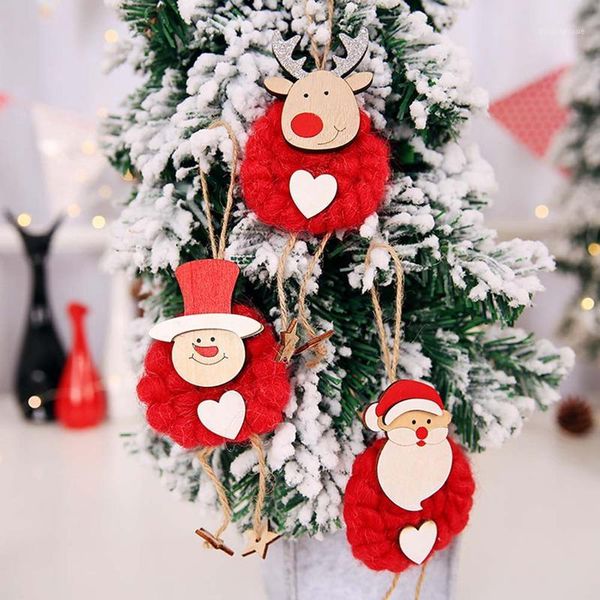 

christmas decorations 3pcs decoration pendants toy outside xmas tree hanging ornament santa claus snowman bear elk doll for home decor1