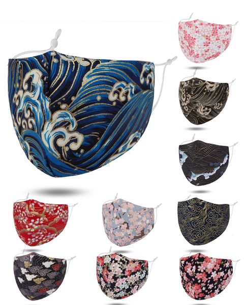

cotton washable reusable mouth mask anti dust haze outdoor face mask flowers dustproof mask fashion designer