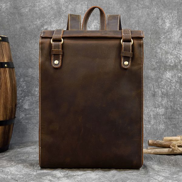 

maheu full leather outdoor travel vintage portable man's bagpack