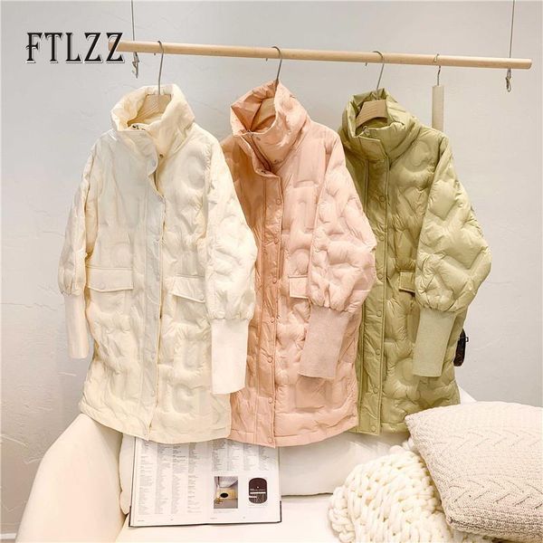 

new long winter donsjack ultra white jackets lantern mouw loose light dogs women puffer female medium 2020 parka duck eqnbx, Black