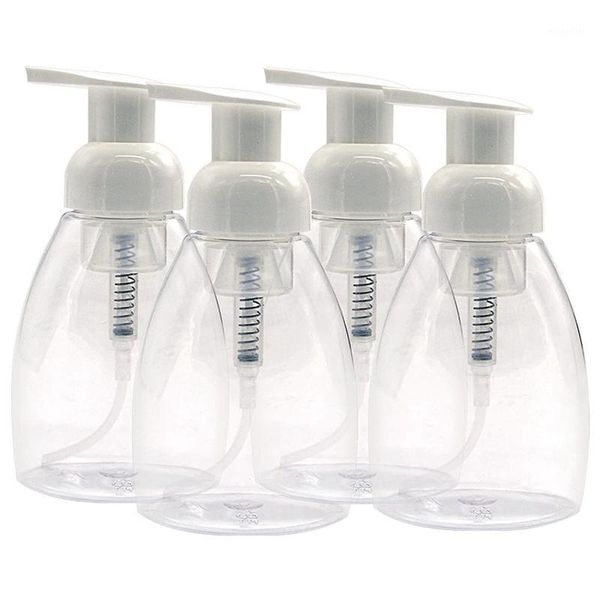 

foaming soap dispensers, 4 pack 8.5 oz pump bottle bpa liquid containers, refillable foamer1
