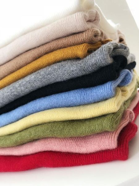 

women sweater classic sweater multicolor same paragraph wild solid high collar bottoming1, White;black