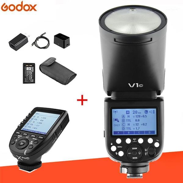 

godox v1 flash v1c v1n v1sl 1/8000s hss 2600mah lithium battery speedlite flash + xpro-c/n/s trigger for1