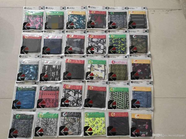 

100% cotton breathable ethika men's underwear soft men's boxers short letter underwear men's underwear mixed colors