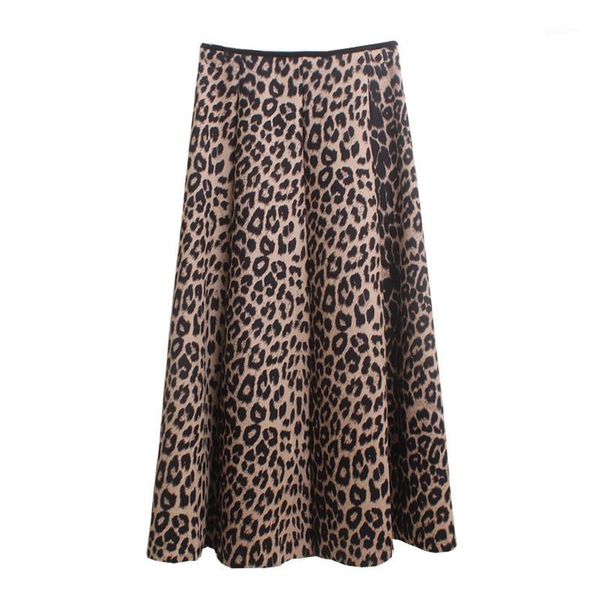 

perhaps u leopard women midi skirt brown gray elegant vintage s02141, Black