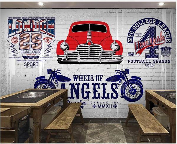 

3d p wallpaper custom mural on the wall red racing car graffiti brick wall home decor 3d wall murals wallpaper in the living room