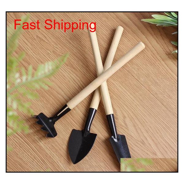 

home-grown mini digging suits home gardening tool rake shovel set balcony three-piece wood handle shovel rake gard qylksu garden2010