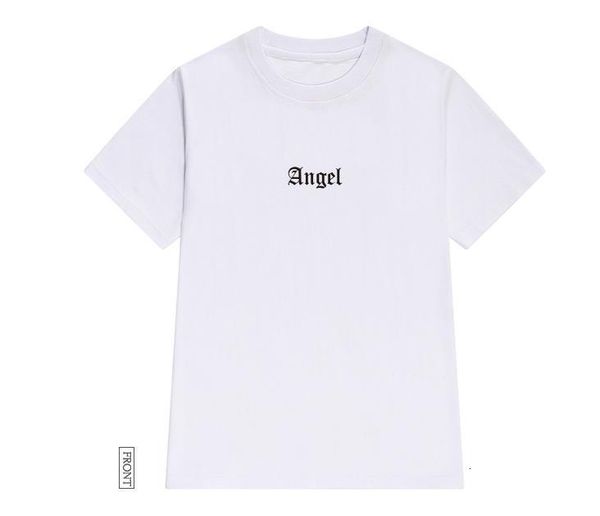 

summer new fashion angel letters print white t-shirt harajuku style short sleeve tshirts girls friends casual tee