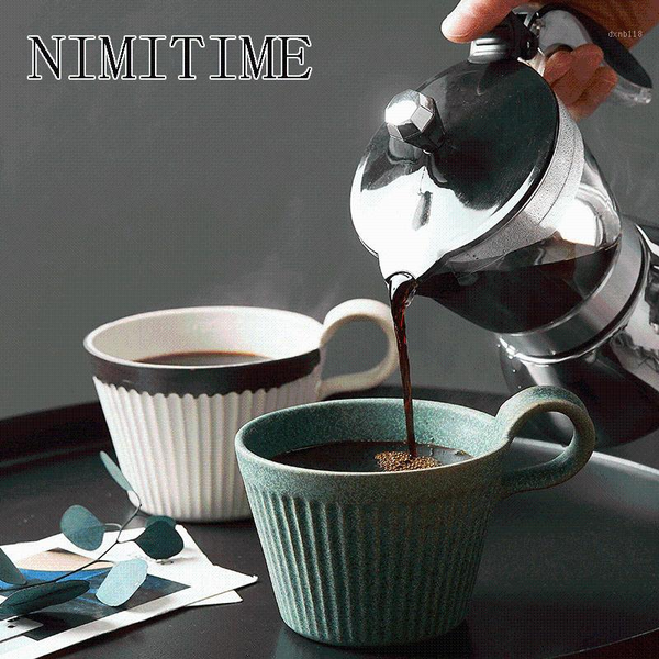 

nimitime japanese retro ceramic coffee cup breakfast cup cappuccino send spoon1