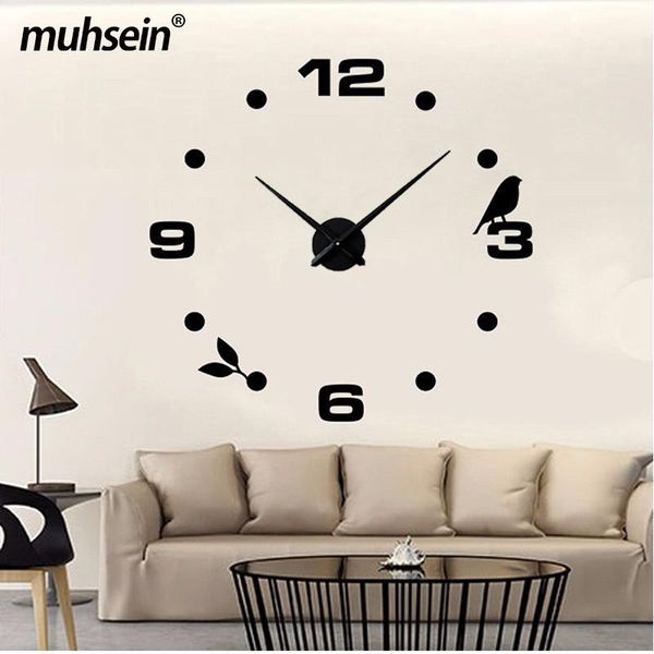 

2020 factory direct modern diy design flying bird pattern quartz wall clock home decoration orologio muro living room creative